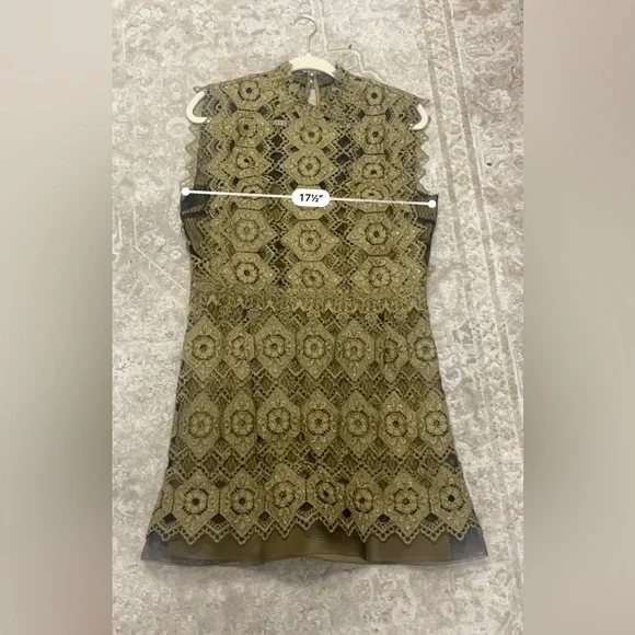 Catherine Deane Gold Lace Kate Dress - US Size 12 - Picture 7 of 8